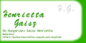 henrietta gaisz business card